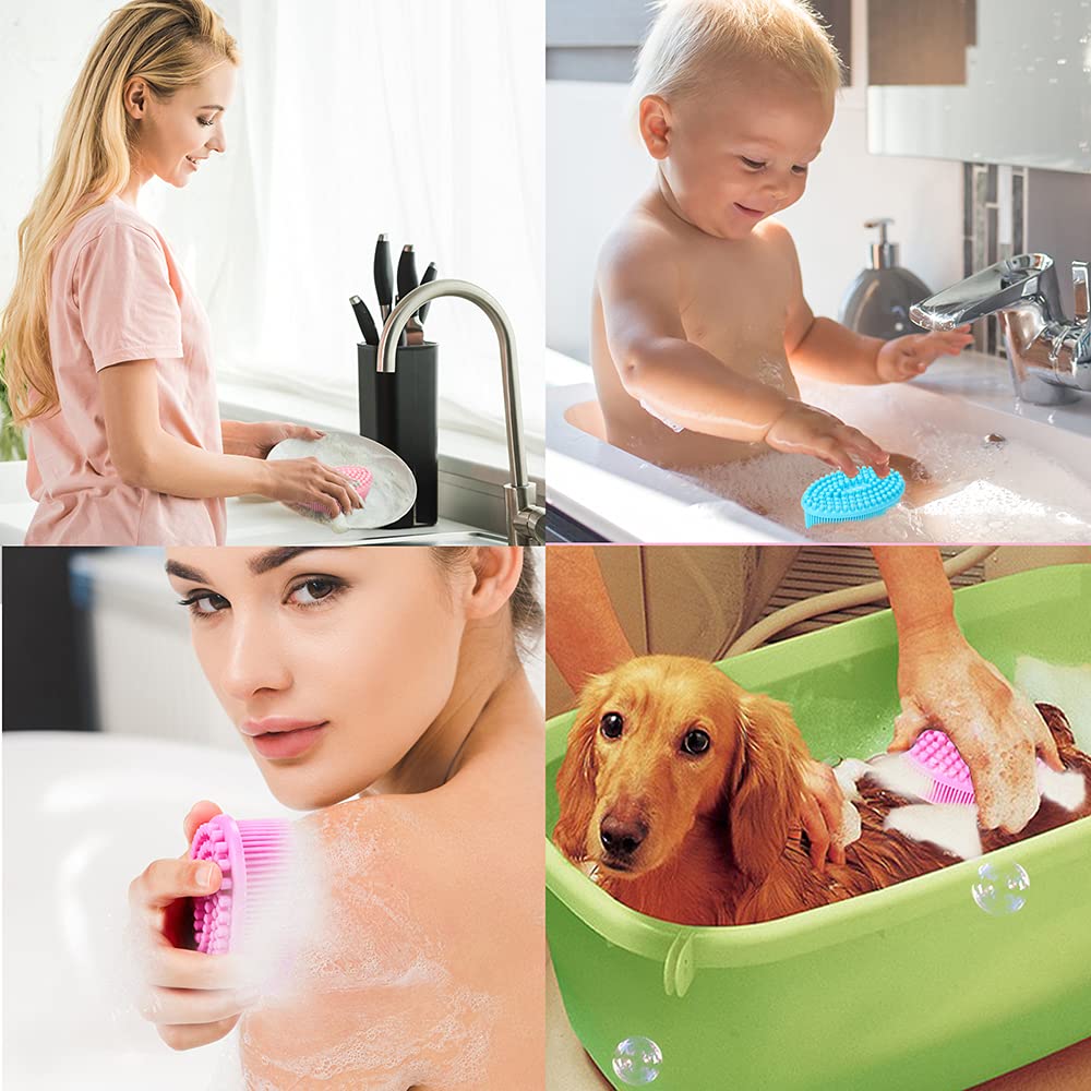 TDHDIKE lufa de silicona, limpieza profunda sin absorber agua ni residuos.