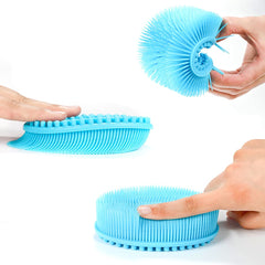 TDHDIKE lufa de silicona azul, exfoliación y limpieza profundas en la ducha.
