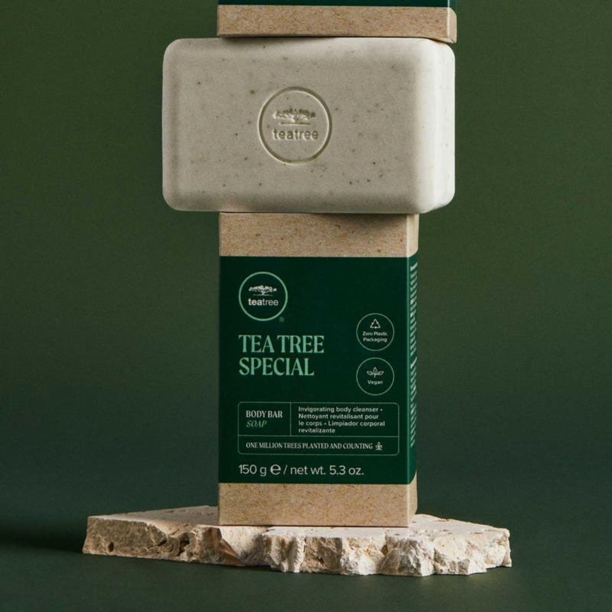 Tea Tree barra jabón aroma mentolado de menta y eucalipto.