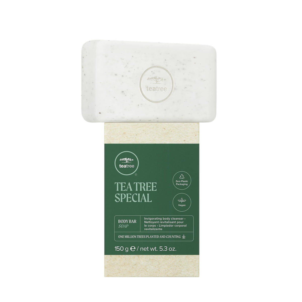 Tea Tree barra jabón limpieza profunda con espuma abundante para toda la piel.