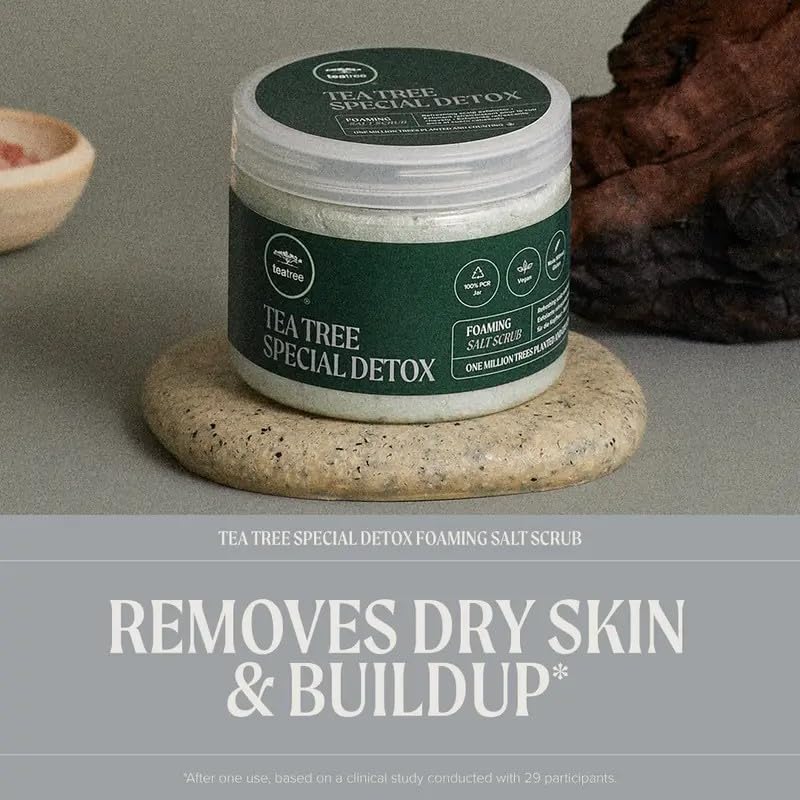 Tea Tree Detox argile verte française purifie le cuir chevelu avec fraîcheur