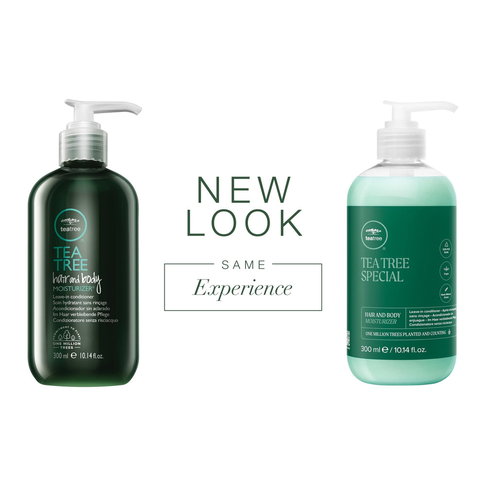 Aplicación suave del Tea Tree Hair and Body Moisturizer en cabello para hidratación duradera