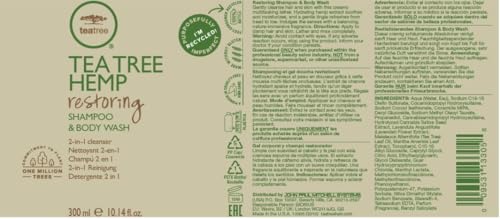 Ambiance forêt autour du Tea Tree Hemp Restoring Shampoo