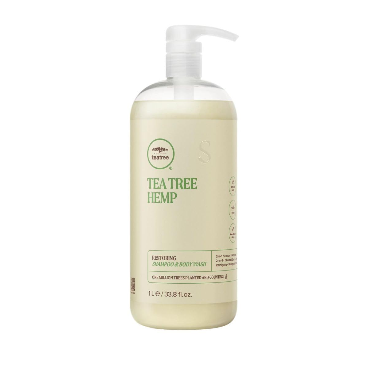 Bouteille Tea Tree Hemp Restoring Shampoo et mousse nourrissante