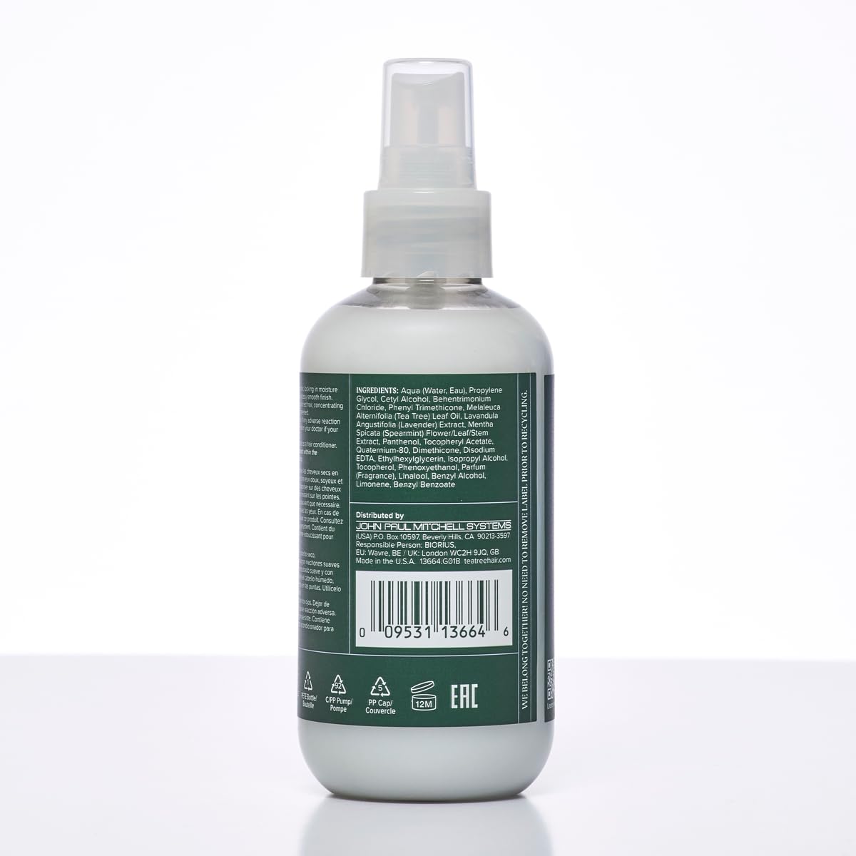 Tea Tree Lavender Mint Spray, enfoque en Vitamina E y panthenol para hidratación