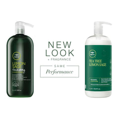 Tea Tree Acondicionador Engrosante Limón y Salvia, etiqueta visible ayuda a identificar fragancia cítrica