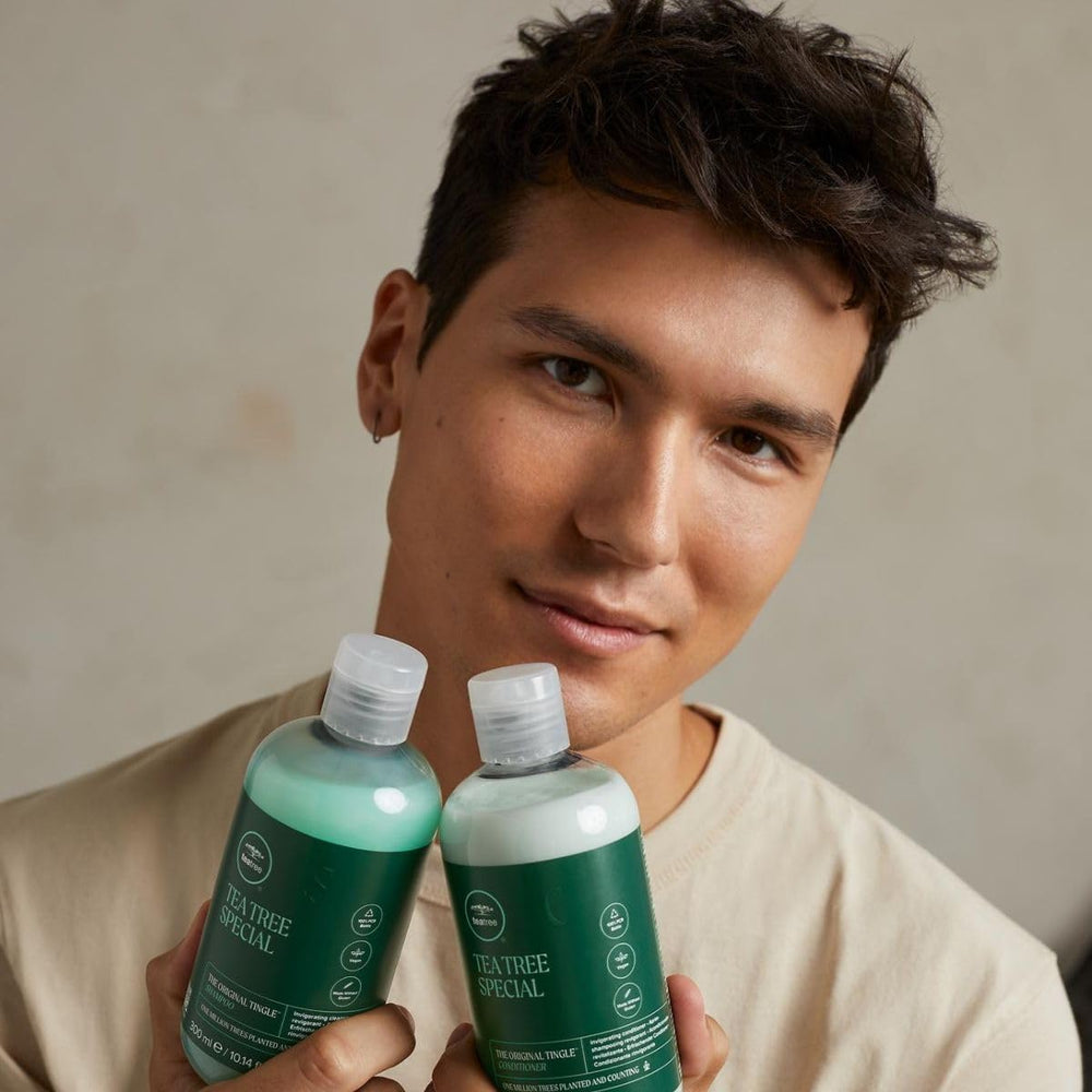 Tea Tree Special Conditioner, envase duradero que apoya la reducción de desechos.