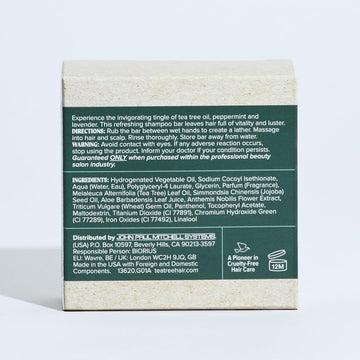 Tea Tree Special Shampoo Bar, utilisation simple et routine zéro-déchet.
