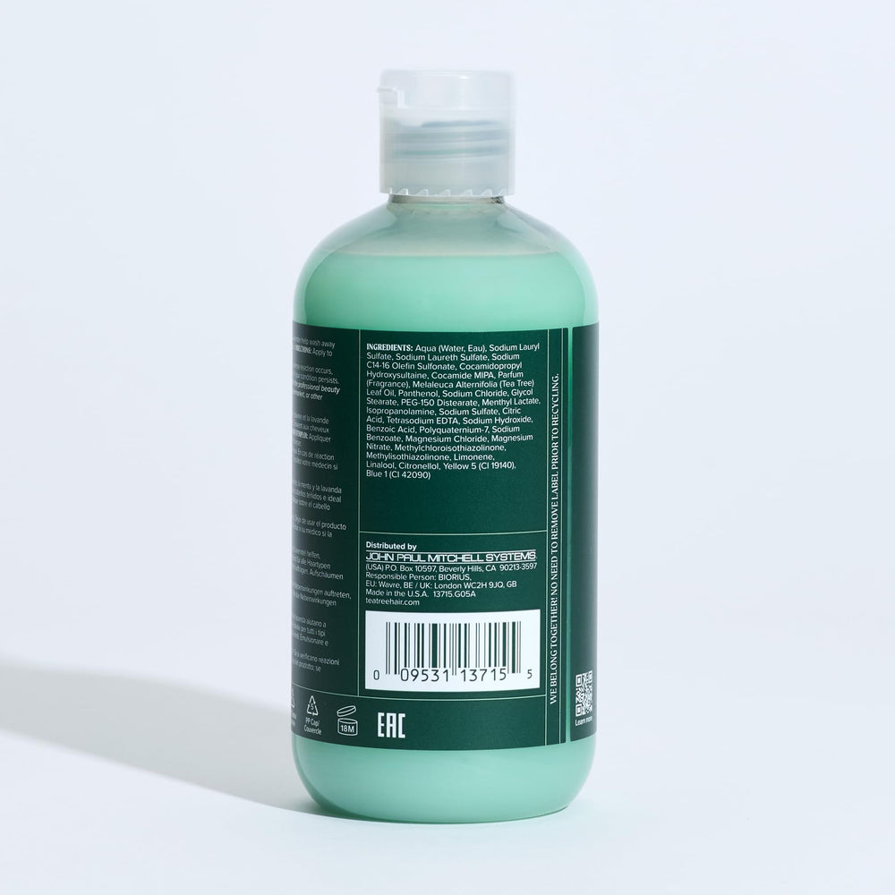 Tea Tree Special Shampoo emballage plastiques PCR, réduction des déchets plastiques.