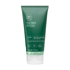 Tea Tree Styling Gel: botella y aplicación suave para peinados definidos