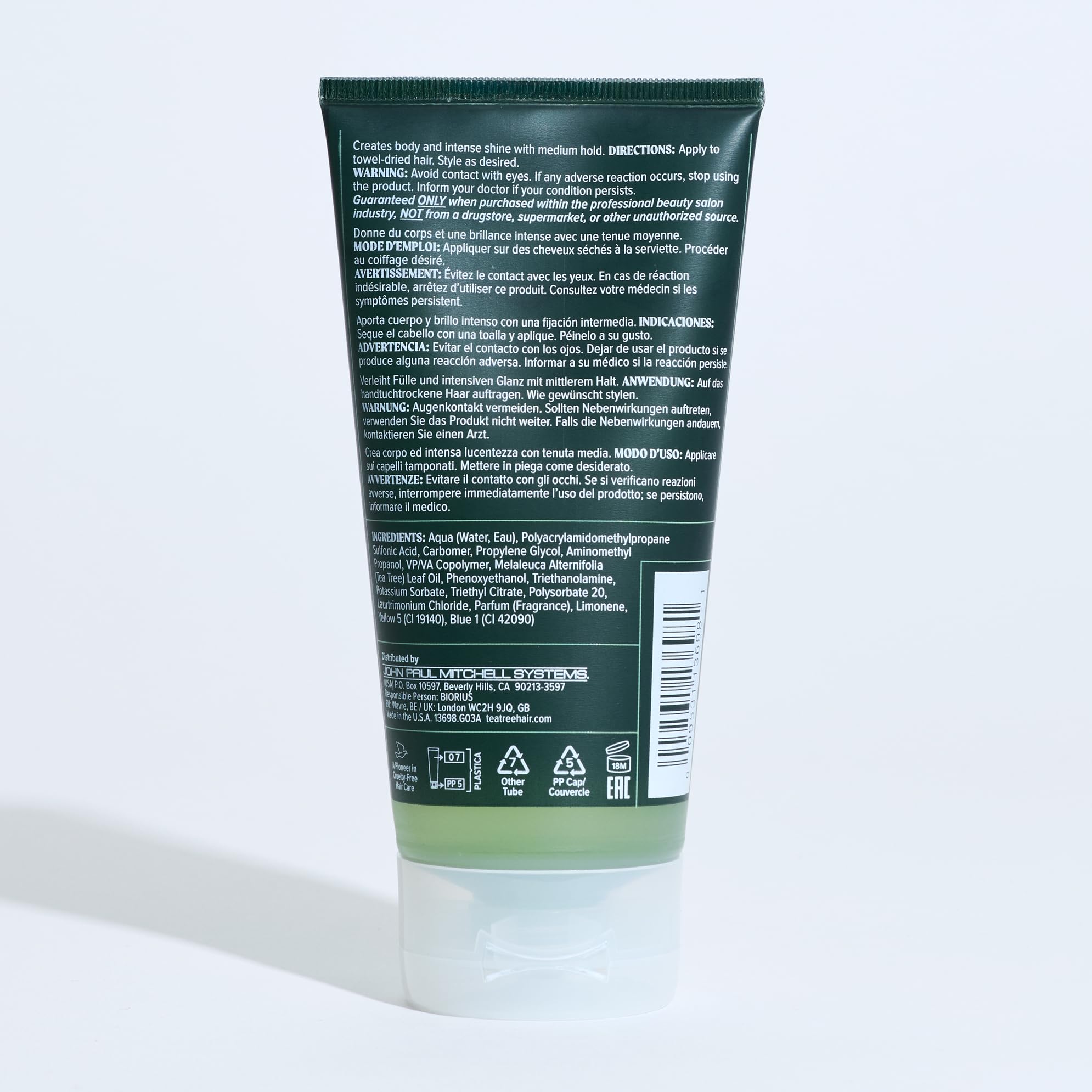 Tea Tree Styling Gel, uso en cabello húmedo o seco para flexibilidad