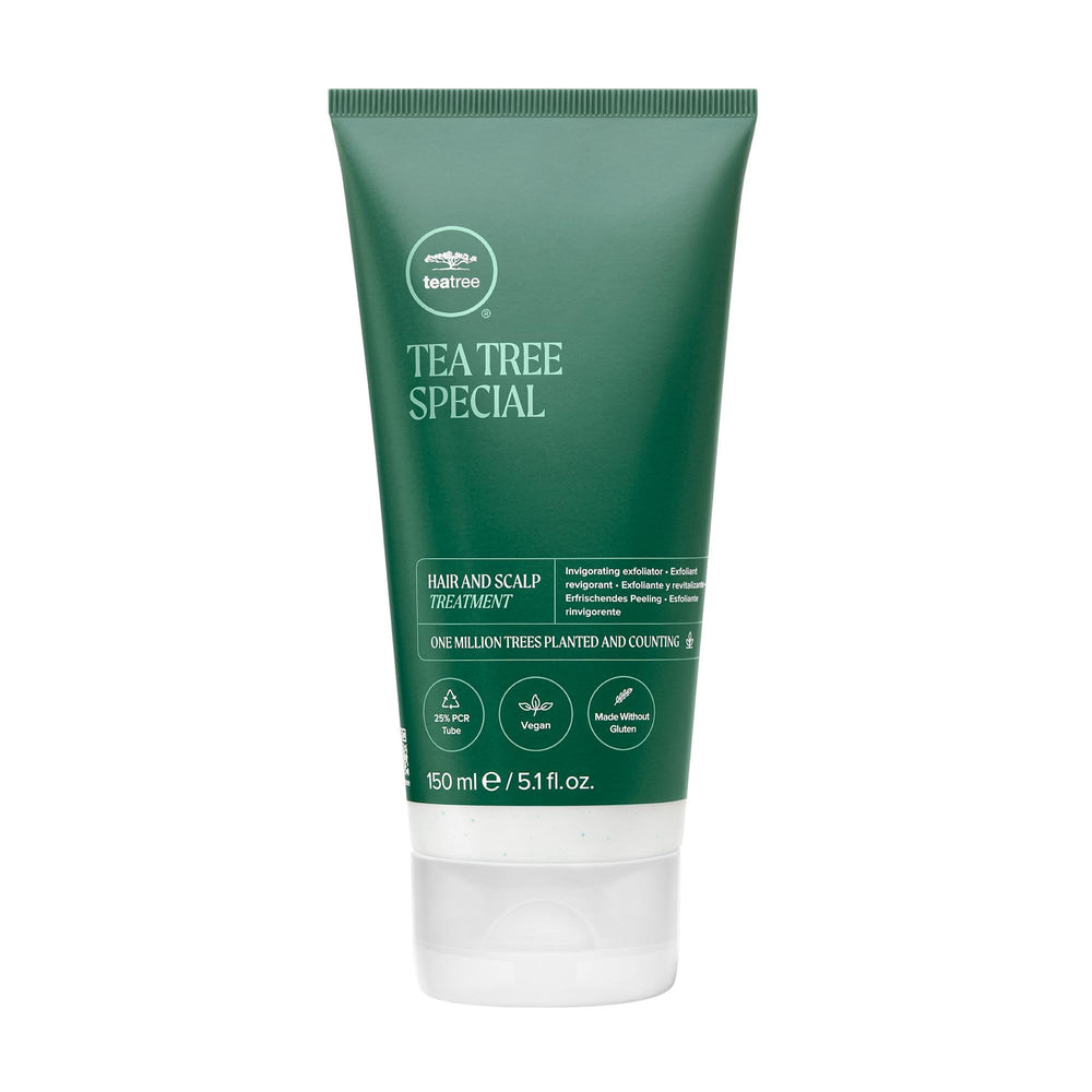 Tea Tree tratamiento para cabello y cuero cabelludo en botella, perfuma y revitaliza.