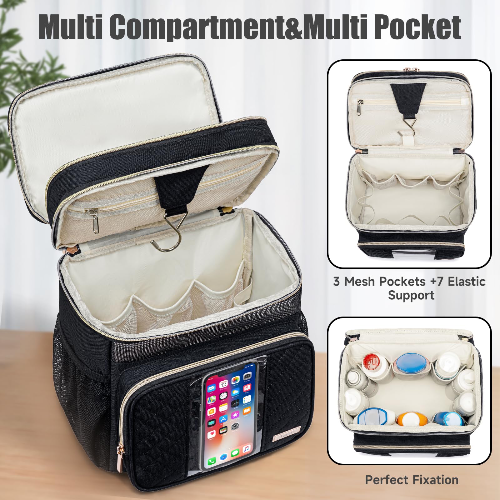 Tealari bolsa teléfono impermeable con bolsillo transparente para uso en la ducha.