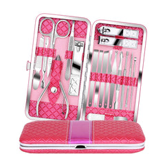 Teamkio set de manicura 18 piezas en estuche, organizado para viaje.