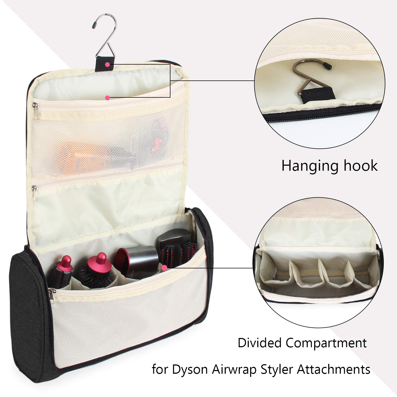 Teamoy Airwrap con 4 compartimentos para accesorios, organización clara