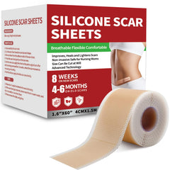 Tearich cinta silicona para cicatrices, rollo de 1,5 m, uso reutilizable para cuidado diario.