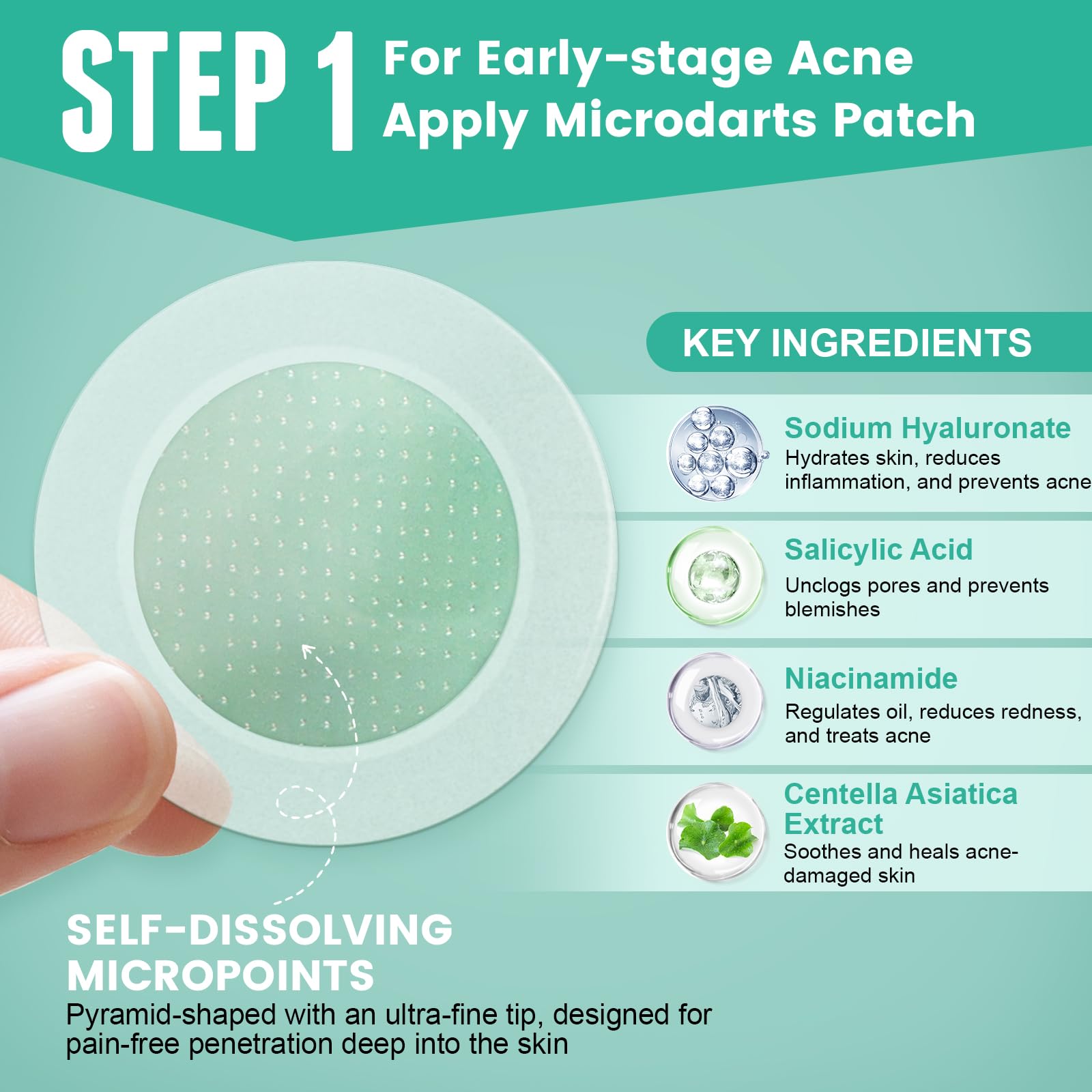 TEAWOO: parches acne pop 50 unidades para extracción higiénica de comedones.