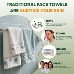 TEAWOO toallas viscosa resistentes al agua para uso intenso y limpieza facial.