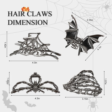 TEBIEKOY pinza de cabello con diseño araña, perfecto para sujetar cabellos gruesos.