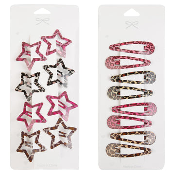 TEBIEKOY clip estrella leopardo marrón: ideal para peinados diarios con brillo