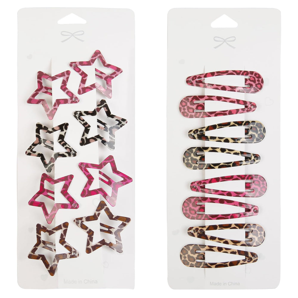 TEBIEKOY clip estrella leopardo marrón: ideal para peinados diarios con brillo