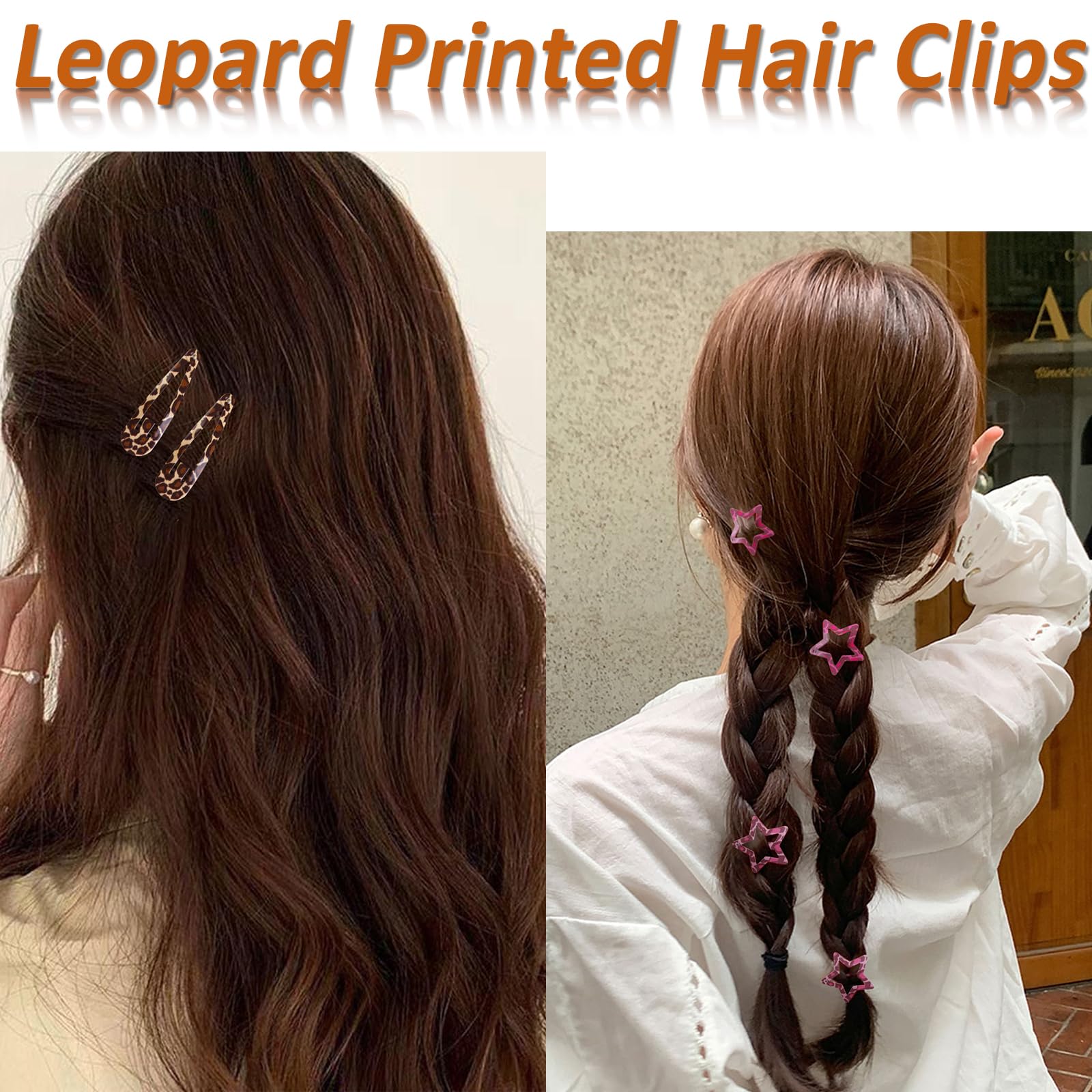 TEBIEKOY clip gota leopardo rosa: diseño Y2K para looks modernos