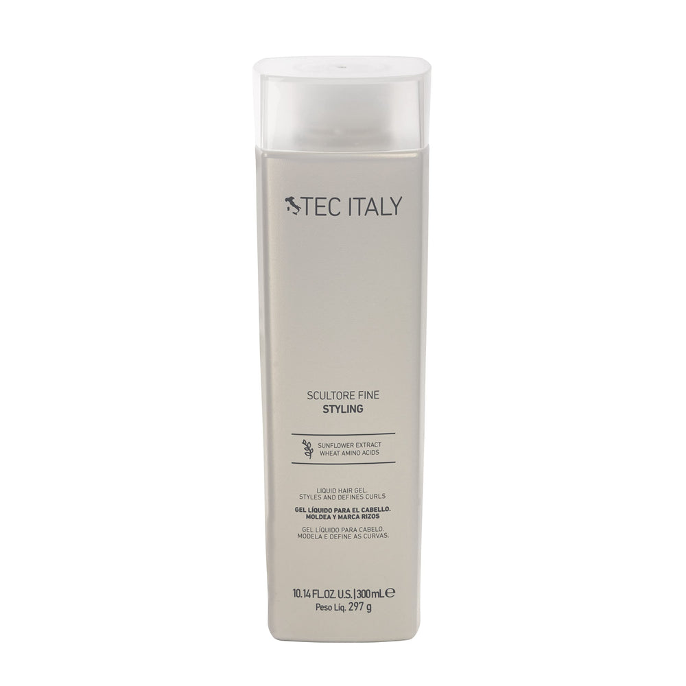 TEC Scultore: gel líquido para rizos en botella con definición flexible y brillo natural.