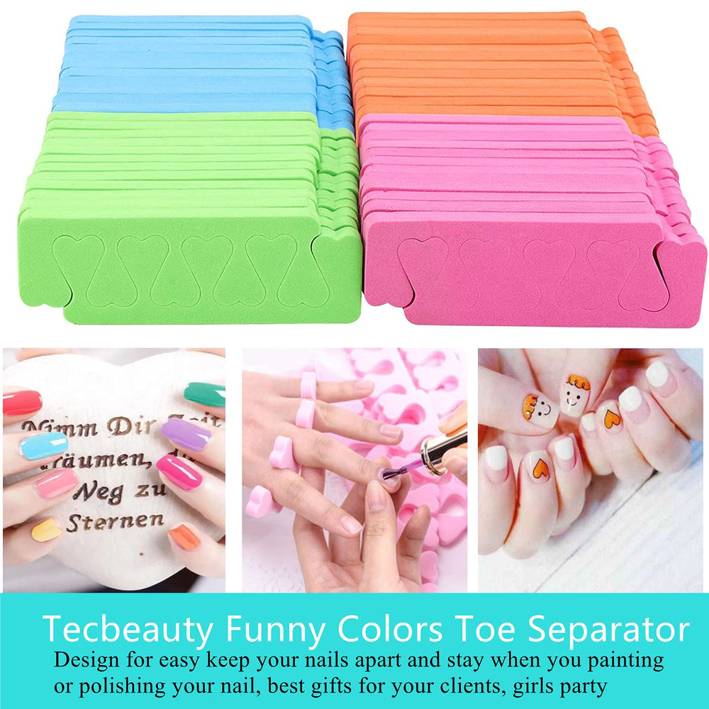 Tecbeauty espaciadores-dedos-pie-esponja: diseño suave para uso en casa.
