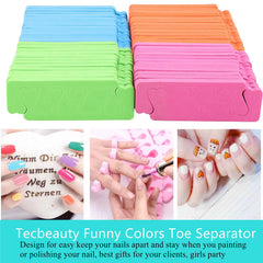 Tecbeauty espaciadores-dedos-pie-esponja: diseño suave para uso en casa.