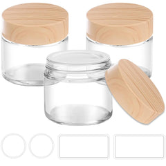 Tarros Tecohouse 2 oz con tapas de madera y forro interior, listo para cremas.