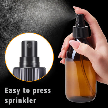 Tecohouse pack de dos botellas de vidrio ámbar para soluciones de limpieza.