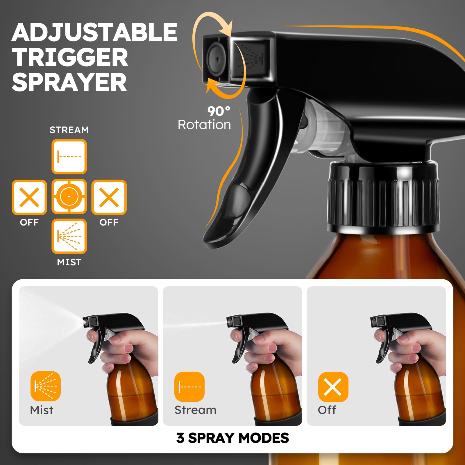 Tecohouse boquilla ajustable en 3 posiciones para pulverizar con precisión.
