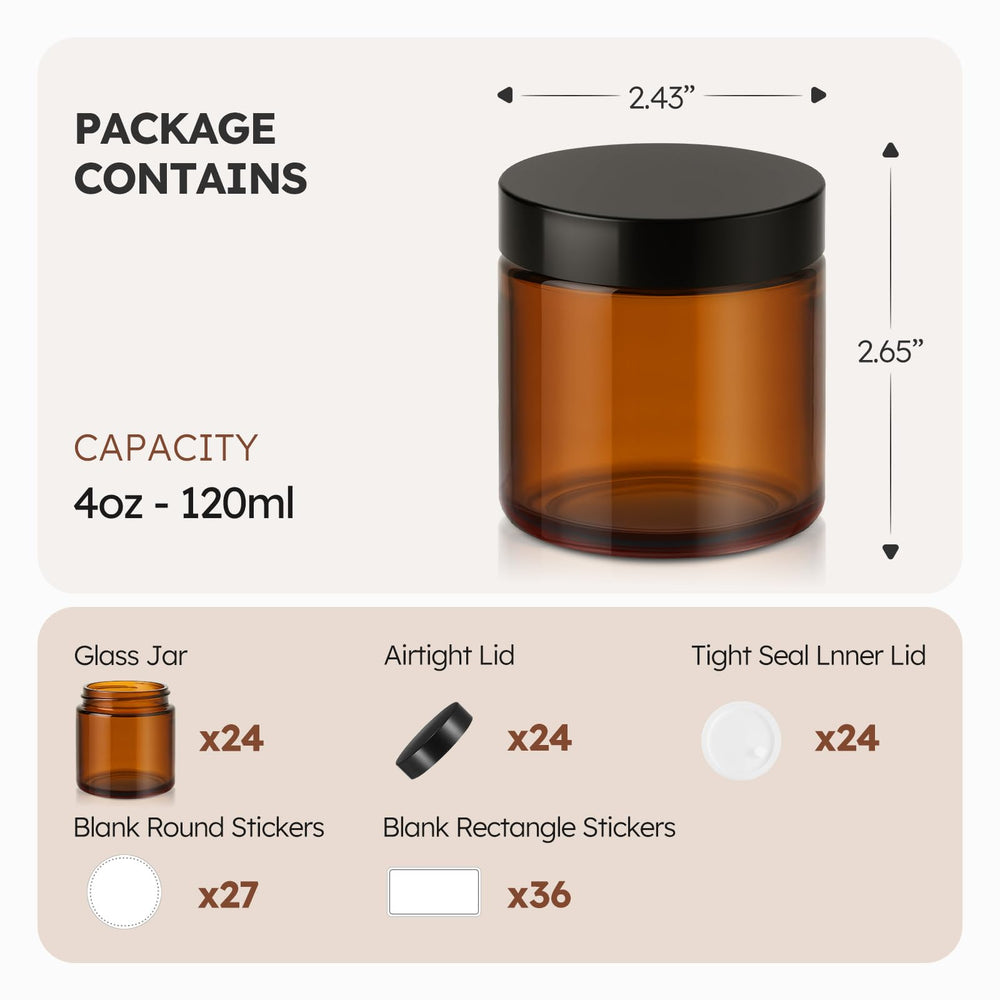 Tecohouse frasco ámbar 4oz con cierre hermético, perfecto para viajes