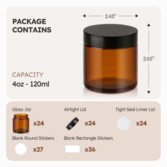 Tecohouse frasco ámbar 4oz con cierre hermético, perfecto para viajes