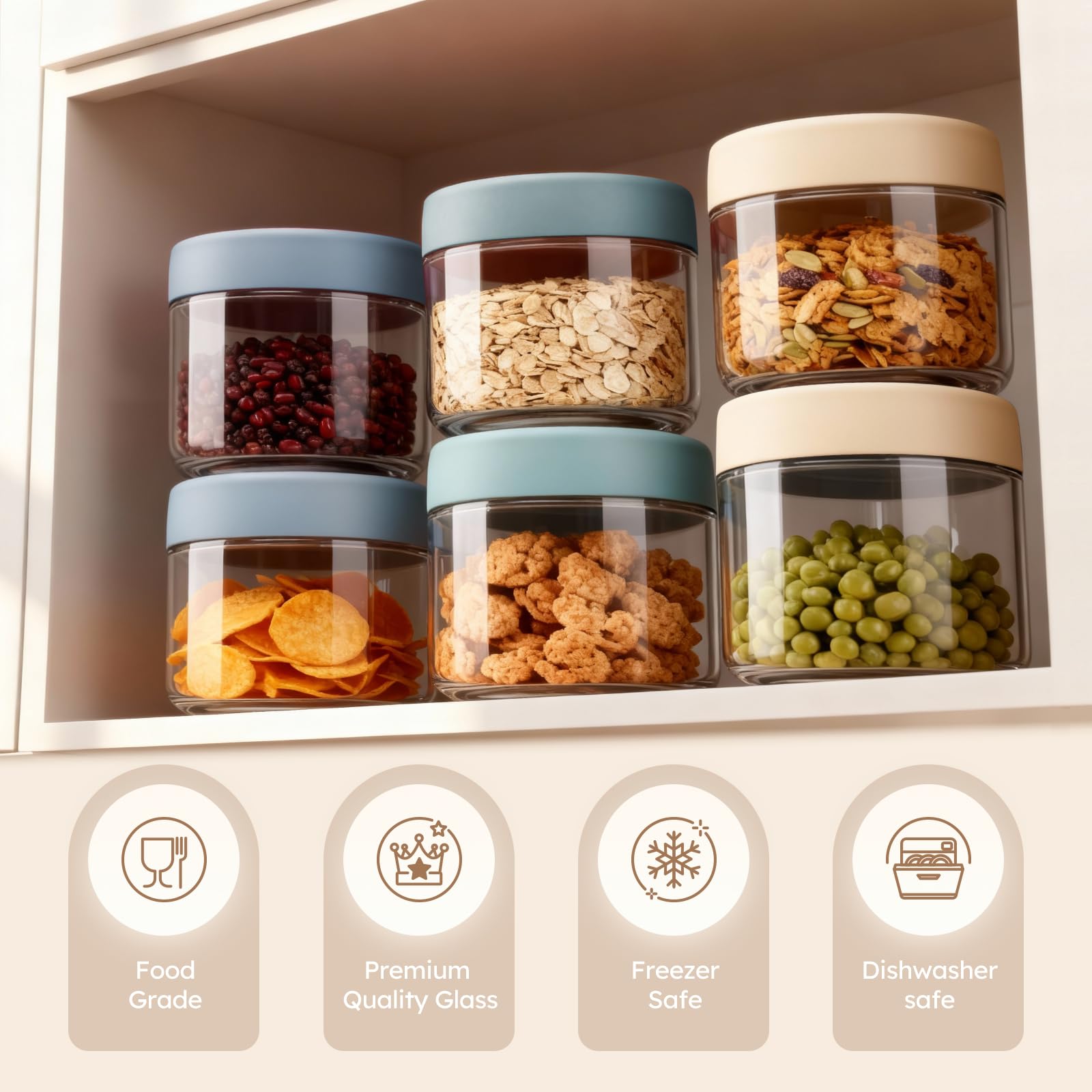 Tecohouse frascos multiusos para meriendas, yogur y ensaladas