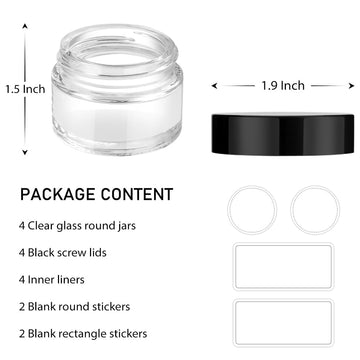 Tecohouse: paquete de 4 frascos de vidrio para cosméticos