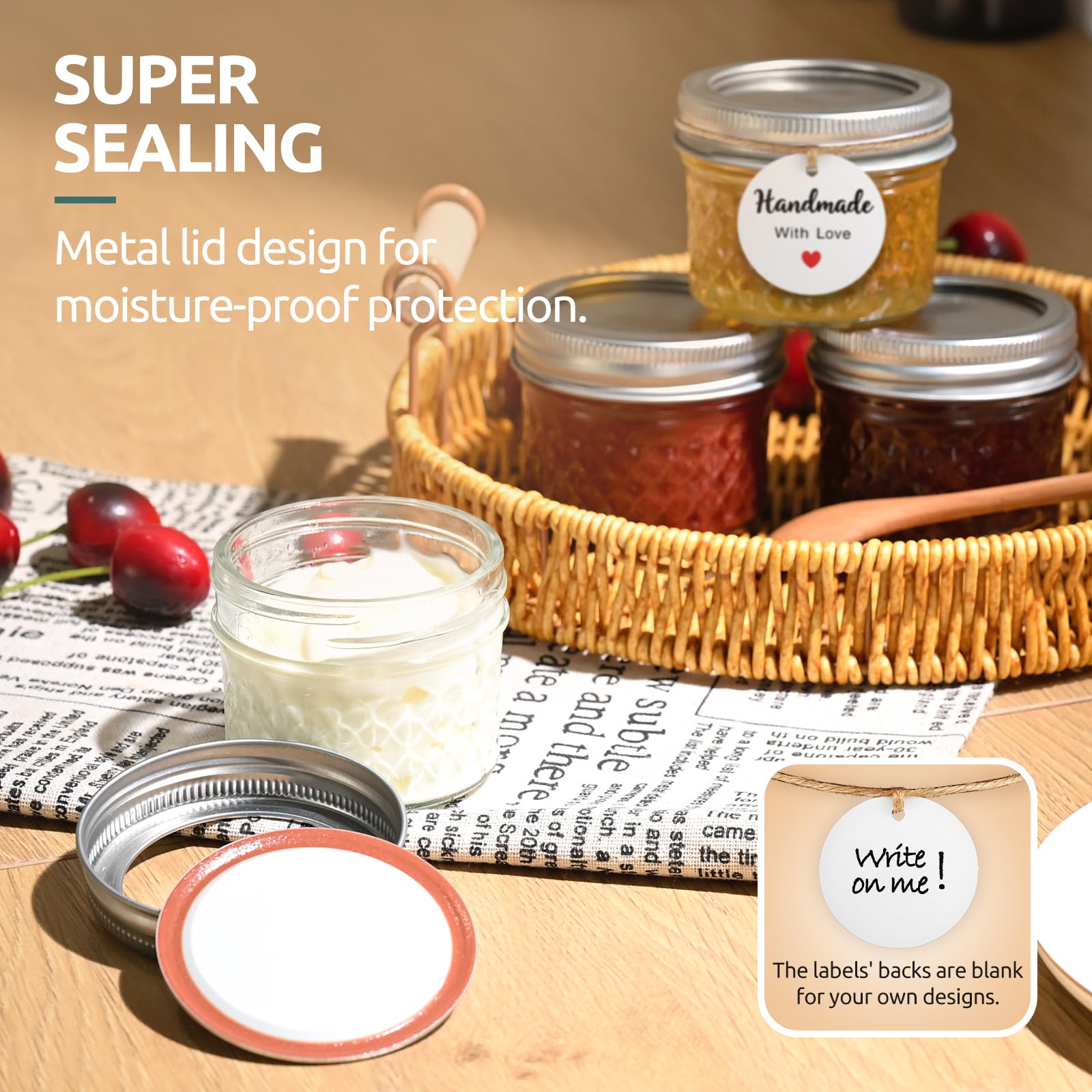 Tecohouse tarros mason 4oz uso diario versátil para cocina y manualidades