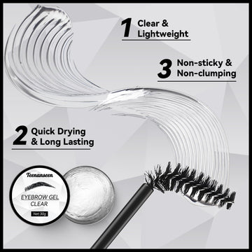 Teenanseen Eyebrow Gel brushes double pack for precise, mess-free application.