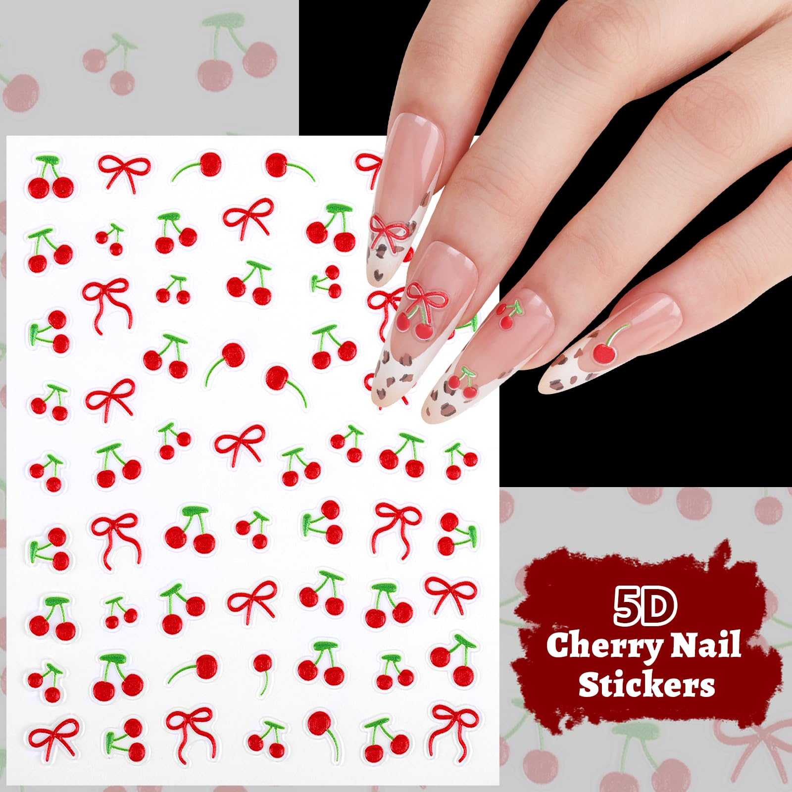 Adornos de uñas navideños Teenitor con coronas, árboles y campanas