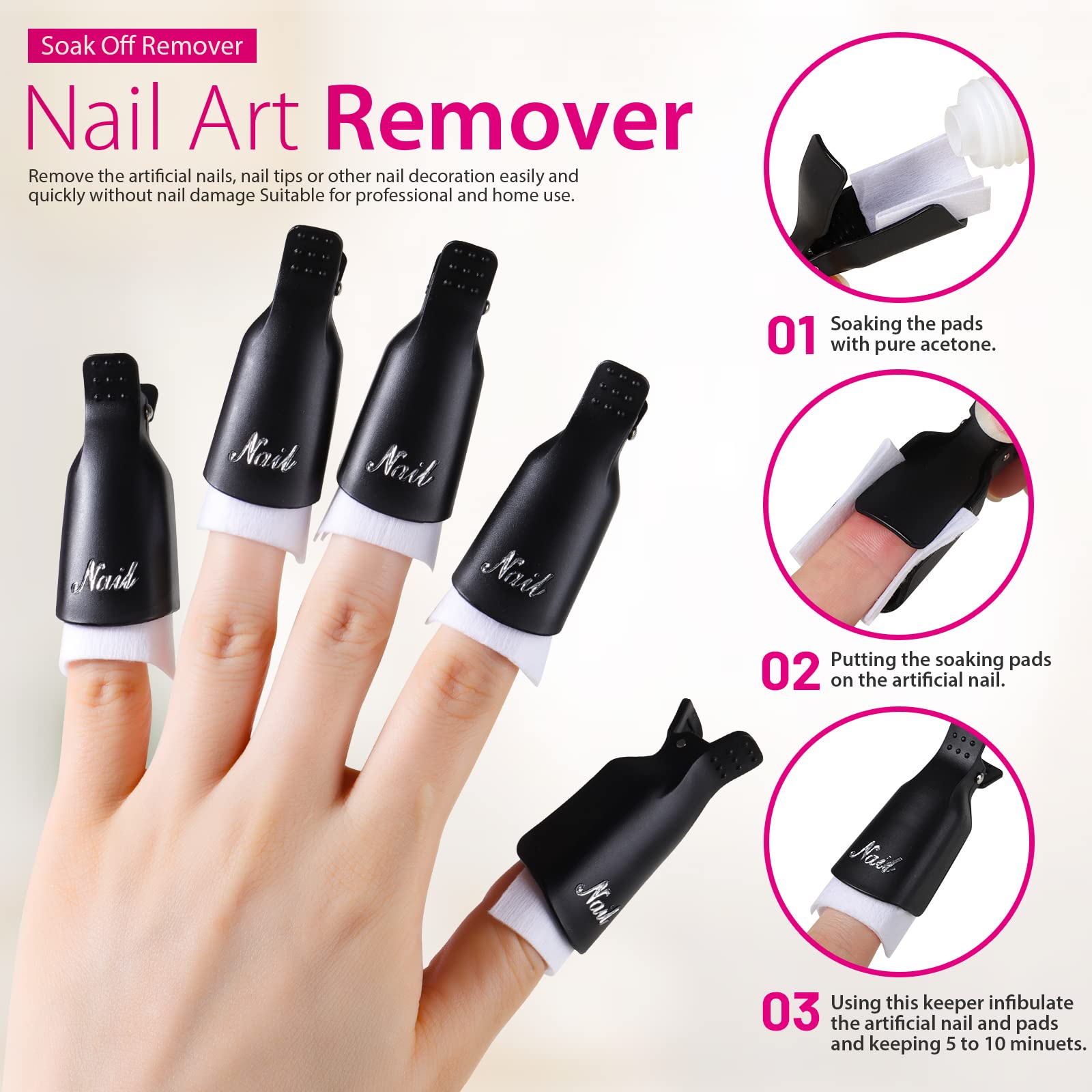 Teenitor almohadilla-quita-esmalte-gel: aplicación rápida para quitar gel de uñas