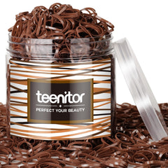 Teenitor bandas elasticas para cabello, color marrón claro, paquete grande de 2000, ideal para peinados diarios.
