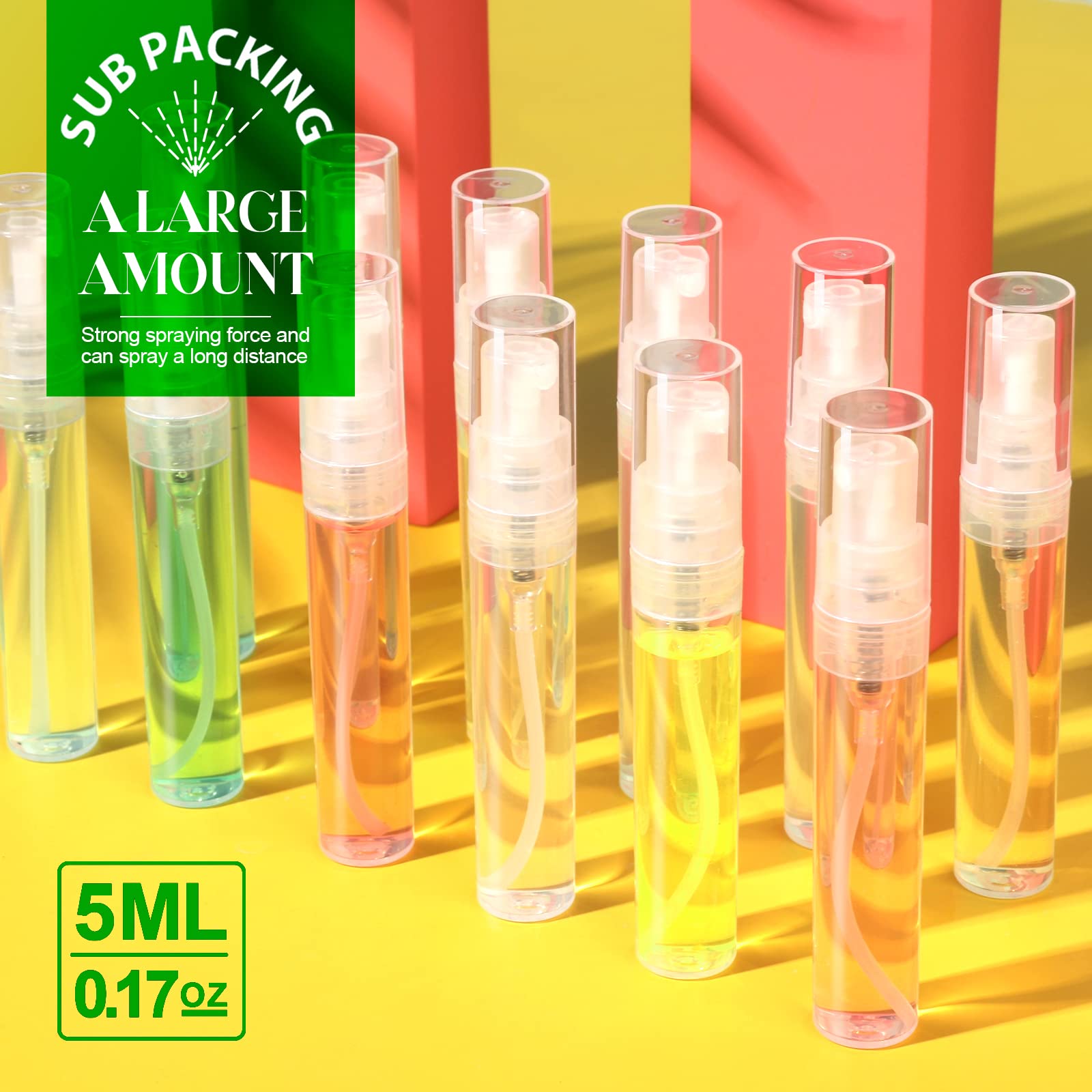 Teenitor botellas recargables 5ml, material PP seguro y reutilizable.