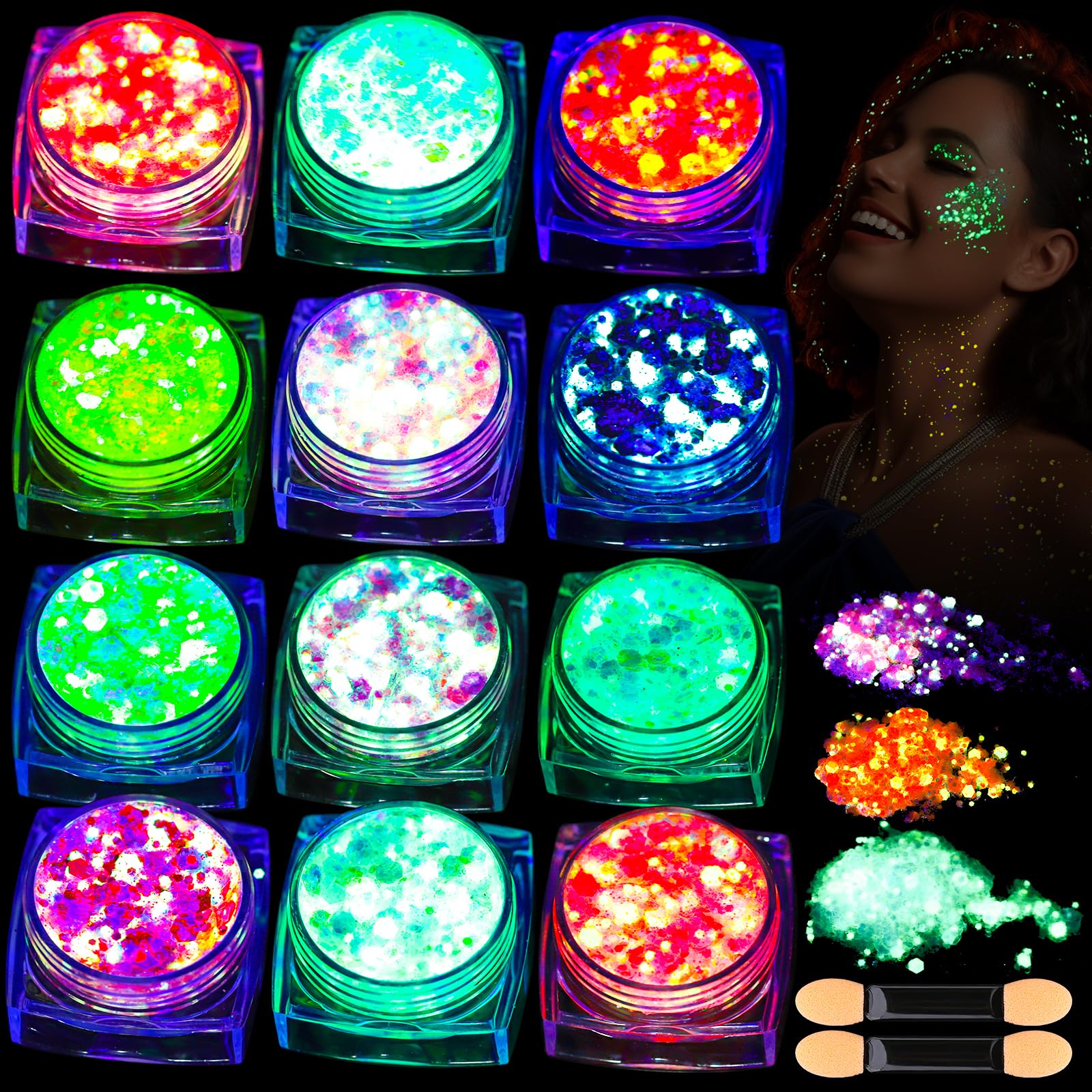 Teenitor Gel Brillo para oscuridad con luz UV, ideal para fiestas.