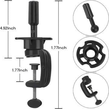 Teenitor soporte con abrazadera negra para cabeza de maniquí, perfecto para almacenamiento.