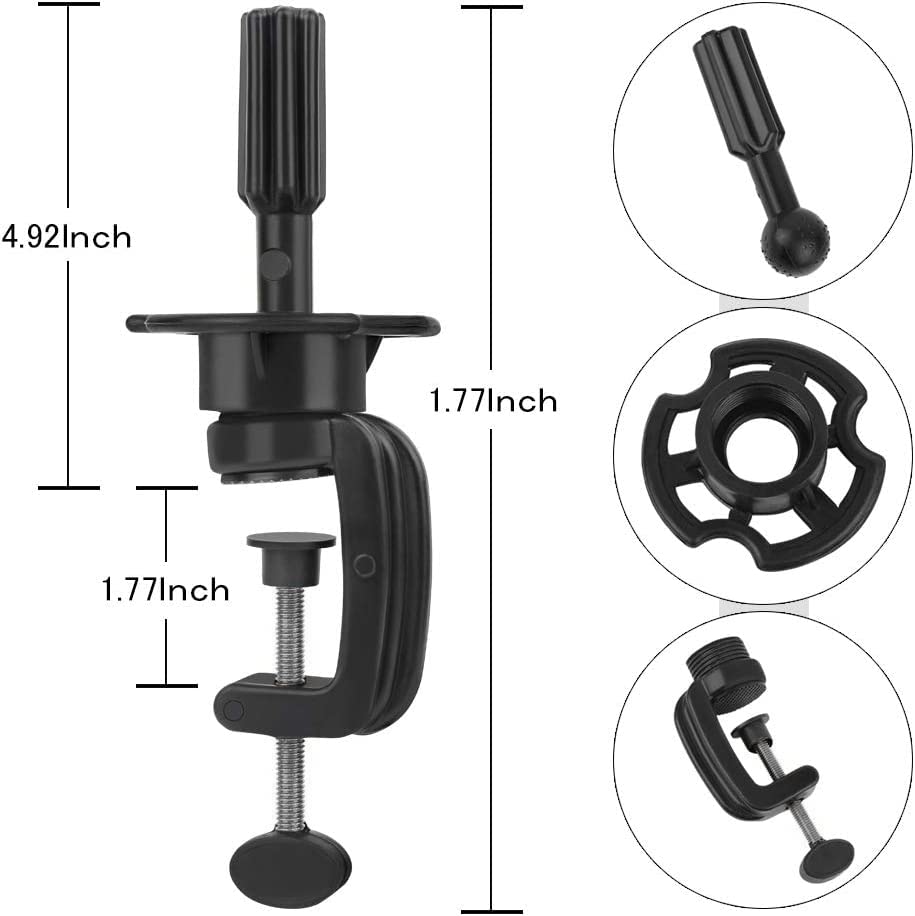Teenitor soporte con abrazadera negra para cabeza de maniquí, perfecto para almacenamiento.