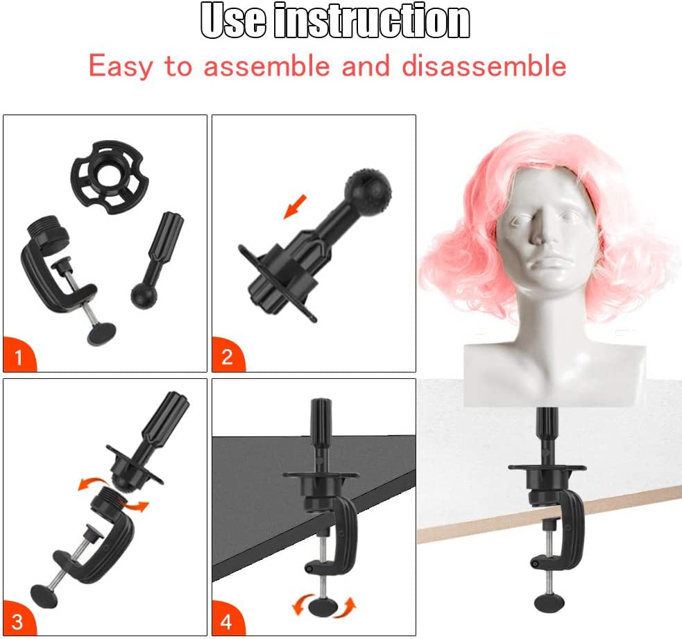 Teenitor soporte portátil para cabeza de pelucas, ideal para sesiones y desplazamientos.