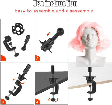 Teenitor soporte portátil para cabeza de pelucas, ideal para sesiones y desplazamientos.