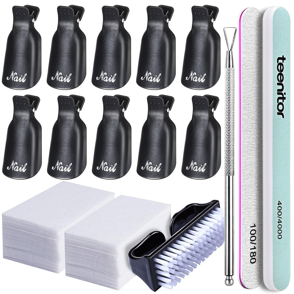 Teenitor clips-remojo-esmalte-gel: retiro suave de gel sin dañar las uñas