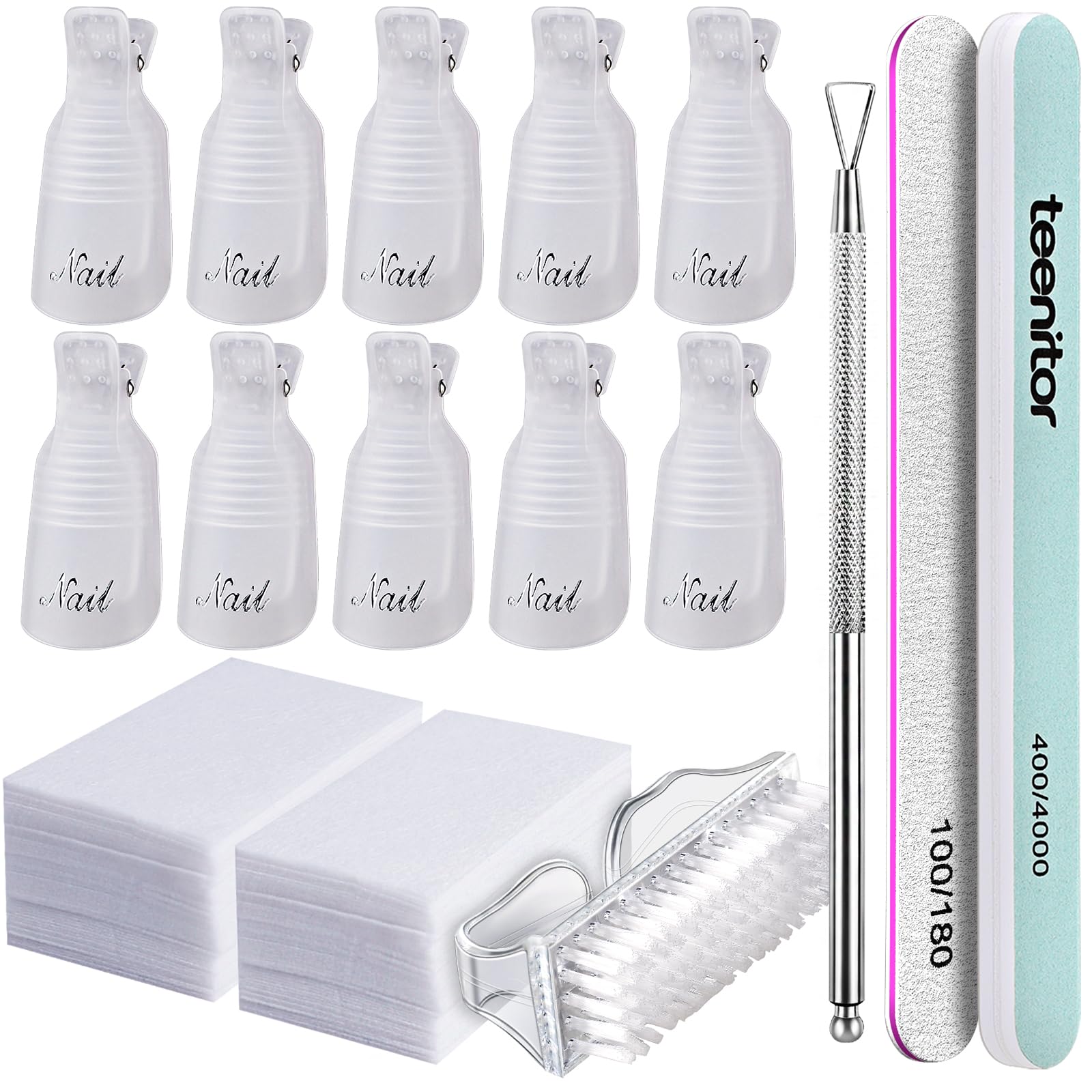Teenitor clips de retirada de gel para uñas, retiro suave y seguro del gel.