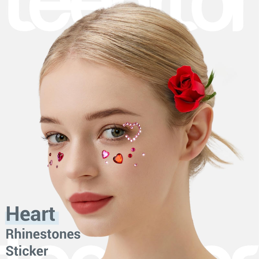 Cristales faciales corazón estrella Teenitor para acentos divertidos en ojos